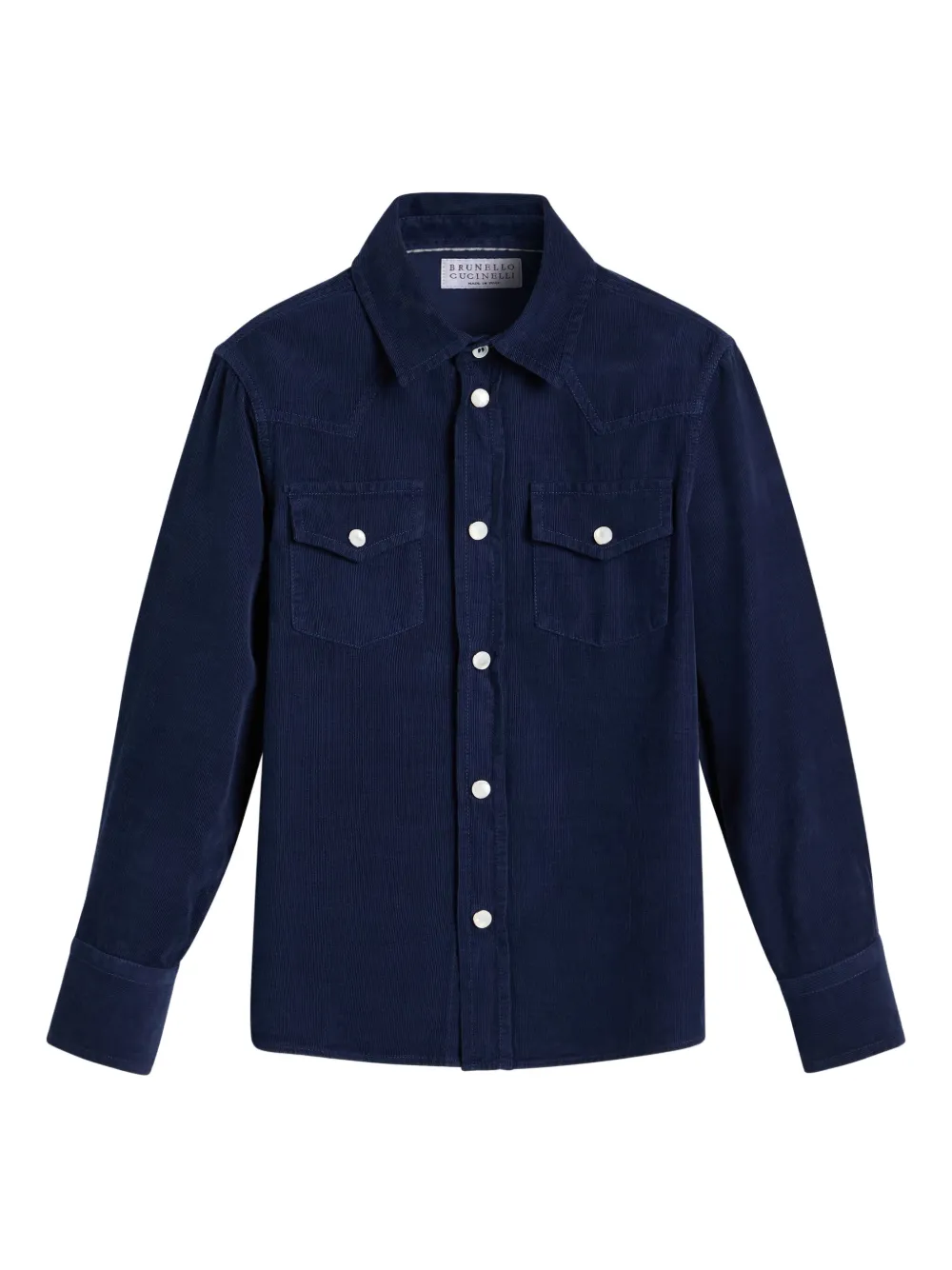 Brunello Cucinelli Kids' Corduroy Shirt In Blue