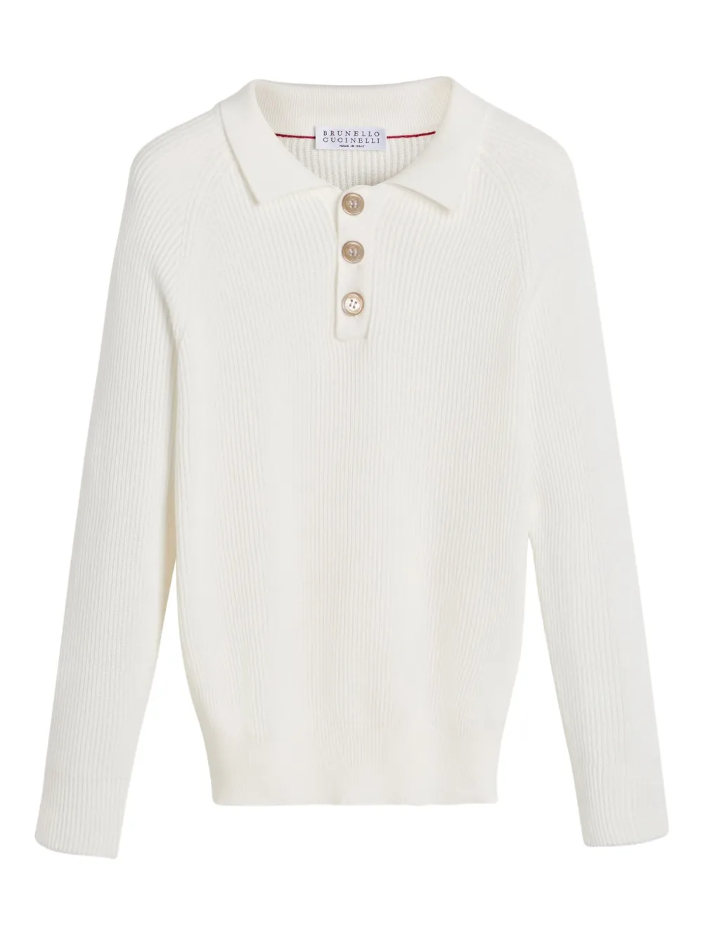 Brunello Cucinelli Kids knitted polo shirt Wit