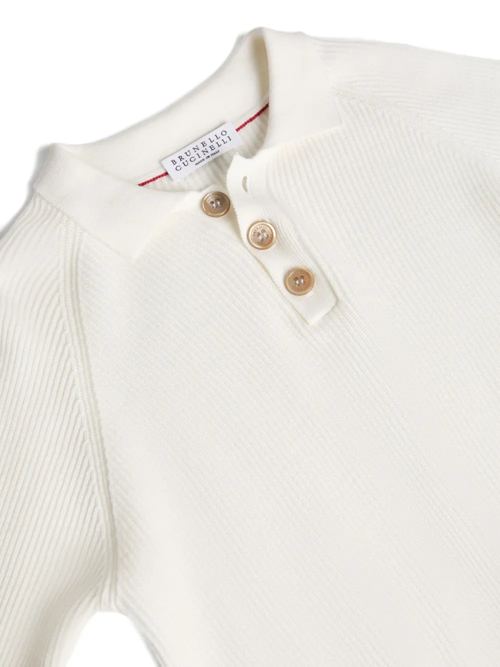 Brunello Cucinelli Kids knitted polo shirt Wit