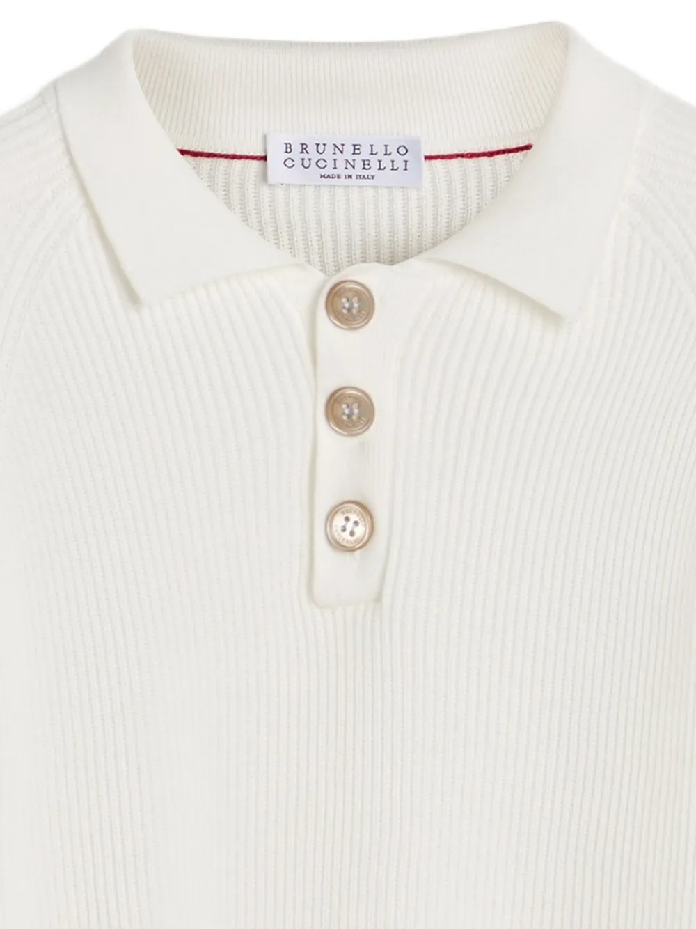 Brunello Cucinelli Kids knitted polo shirt Wit