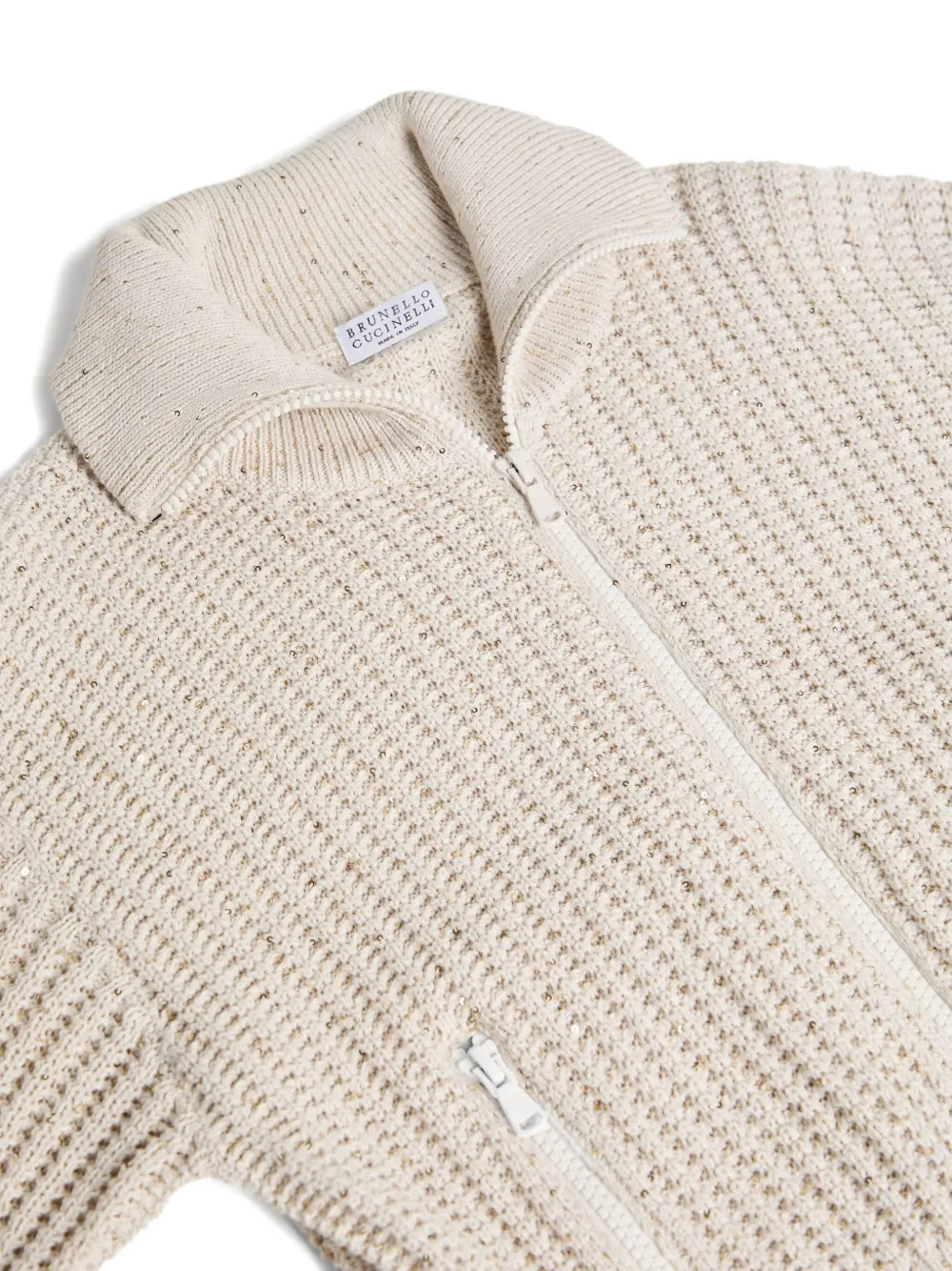 Brunello Cucinelli Kids cotton-blend cardigan Beige
