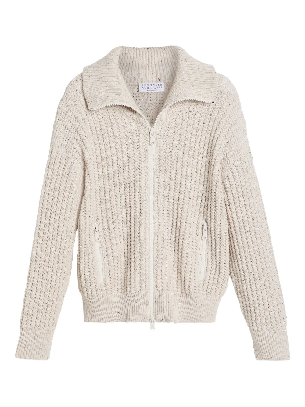 Brunello Cucinelli Kids cotton-blend cardigan Beige