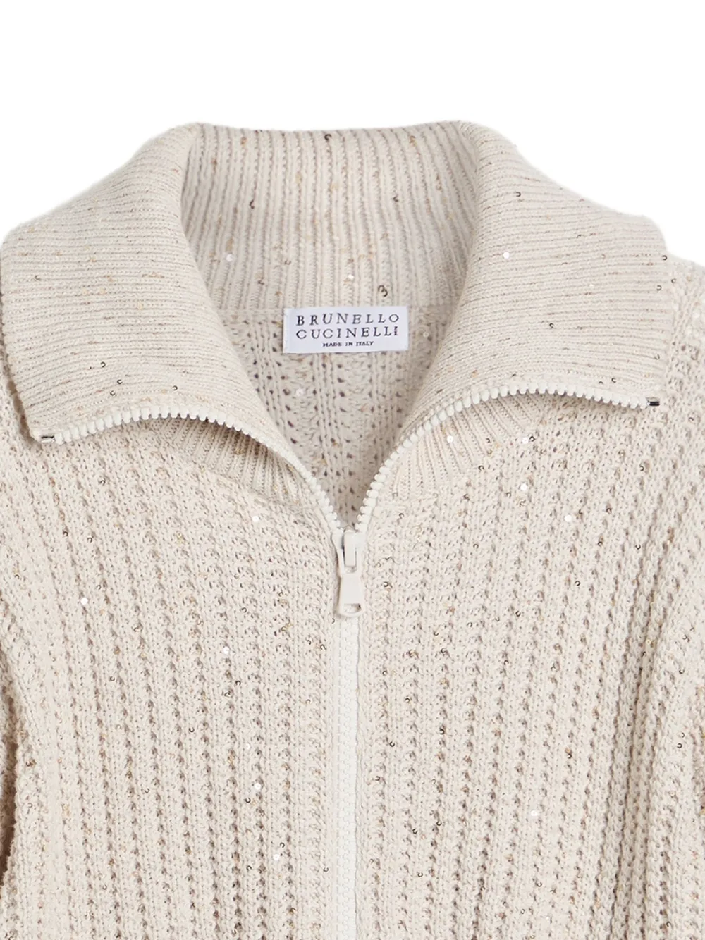 Brunello Cucinelli Kids cotton-blend cardigan Beige