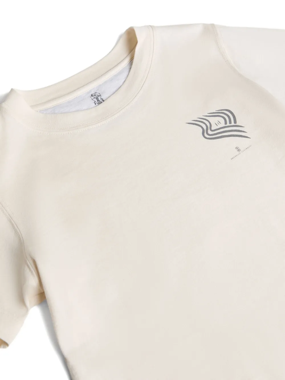 Brunello Cucinelli Kids T-shirt met logoprint Beige