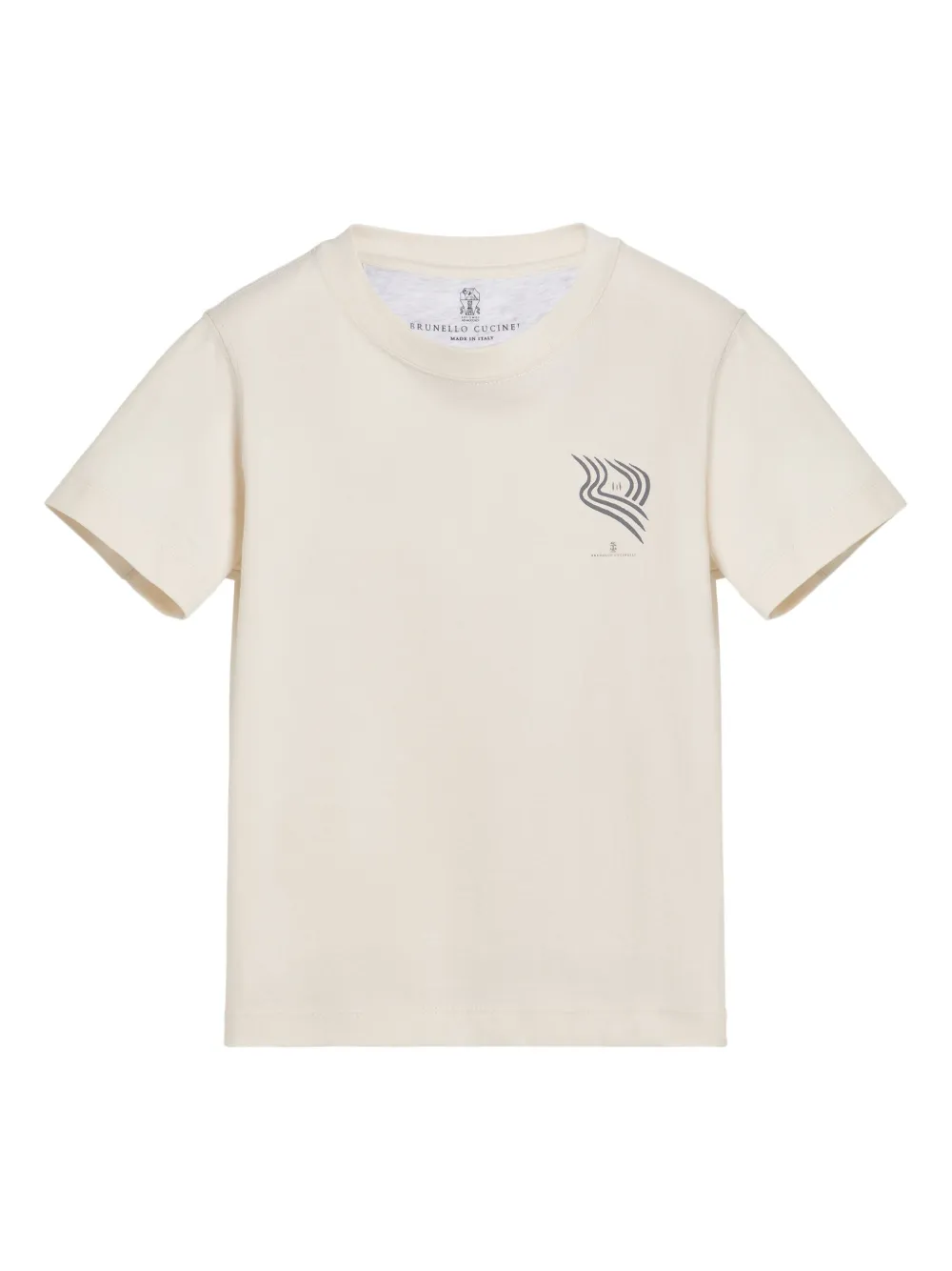 Brunello Cucinelli Kids T-shirt met logoprint Beige
