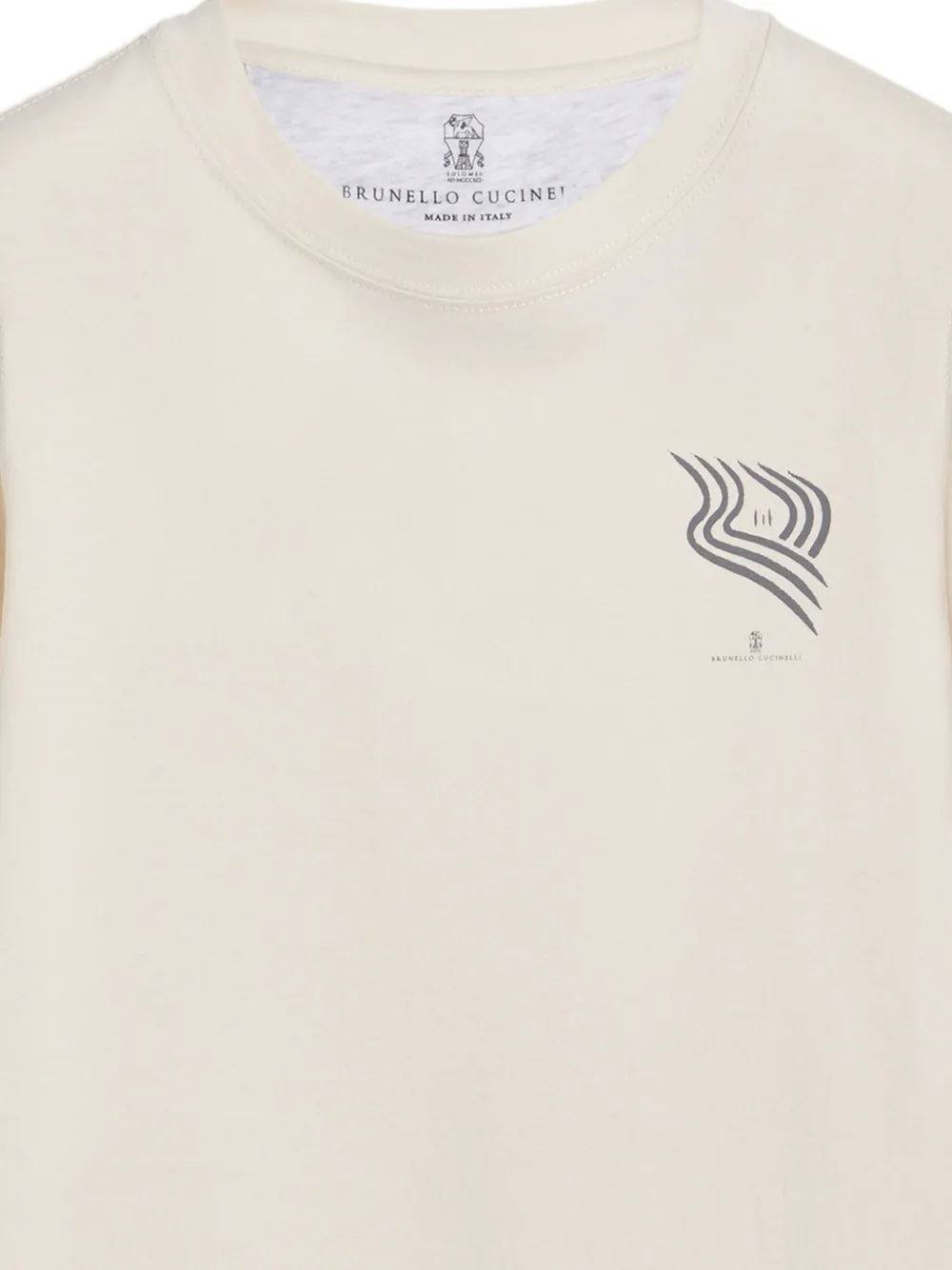 Brunello Cucinelli Kids T-shirt met logoprint Beige