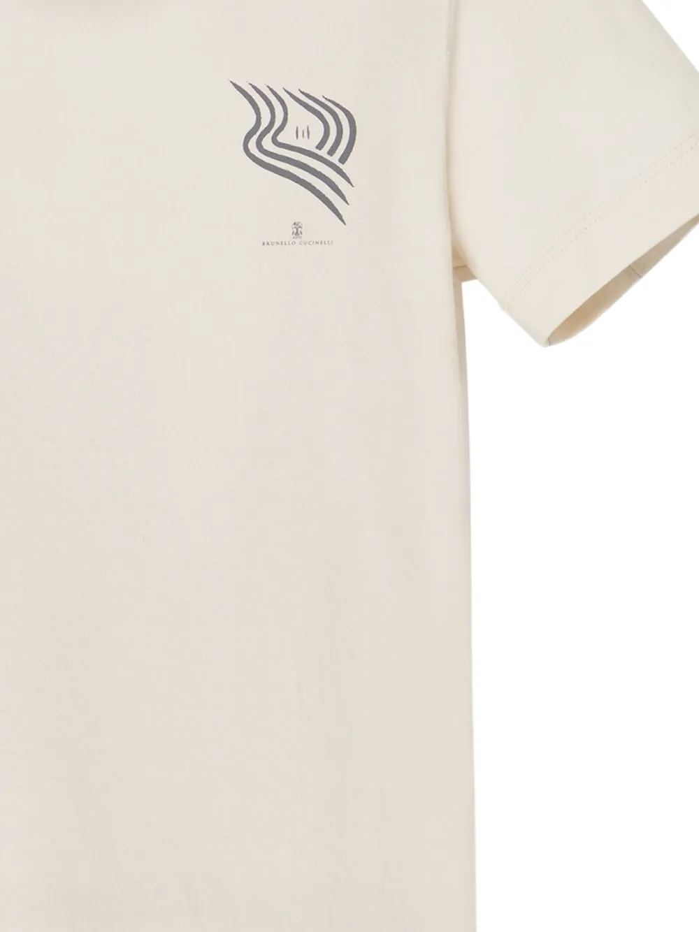 Brunello Cucinelli Kids T-shirt met logoprint Beige
