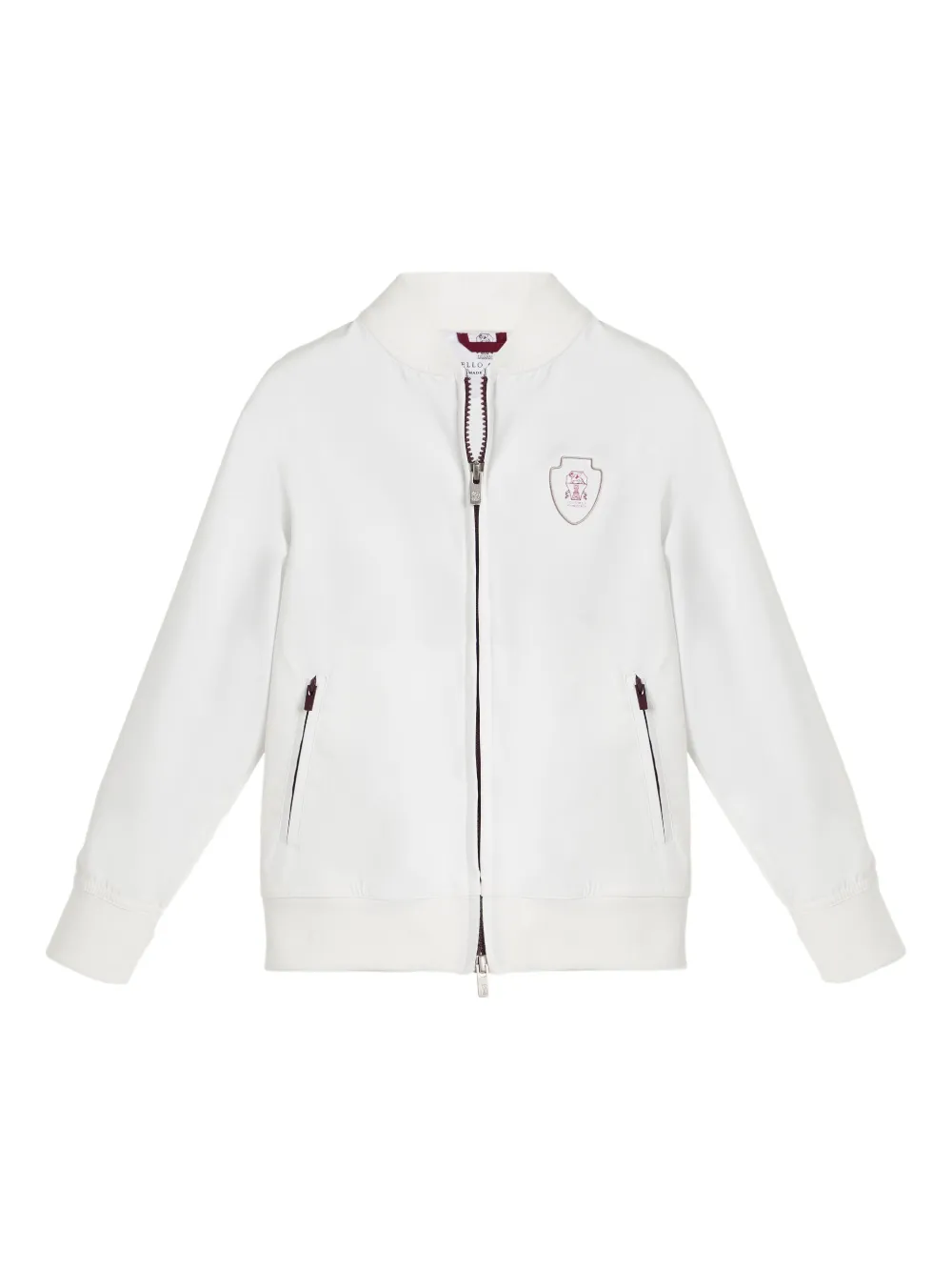 Brunello Cucinelli Kids cotton-blend bomber jacket Wit