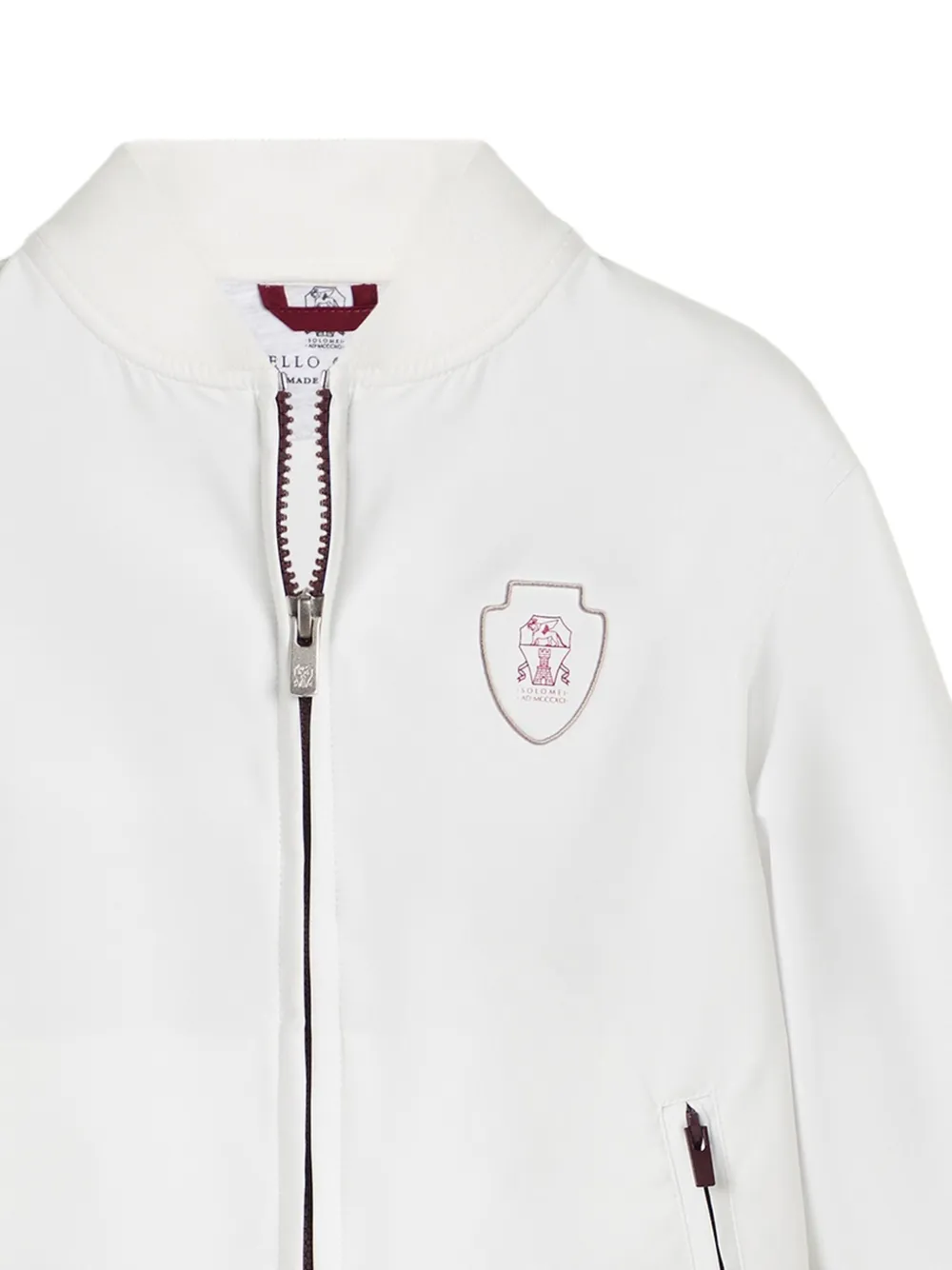 Brunello Cucinelli Kids cotton-blend bomber jacket Wit