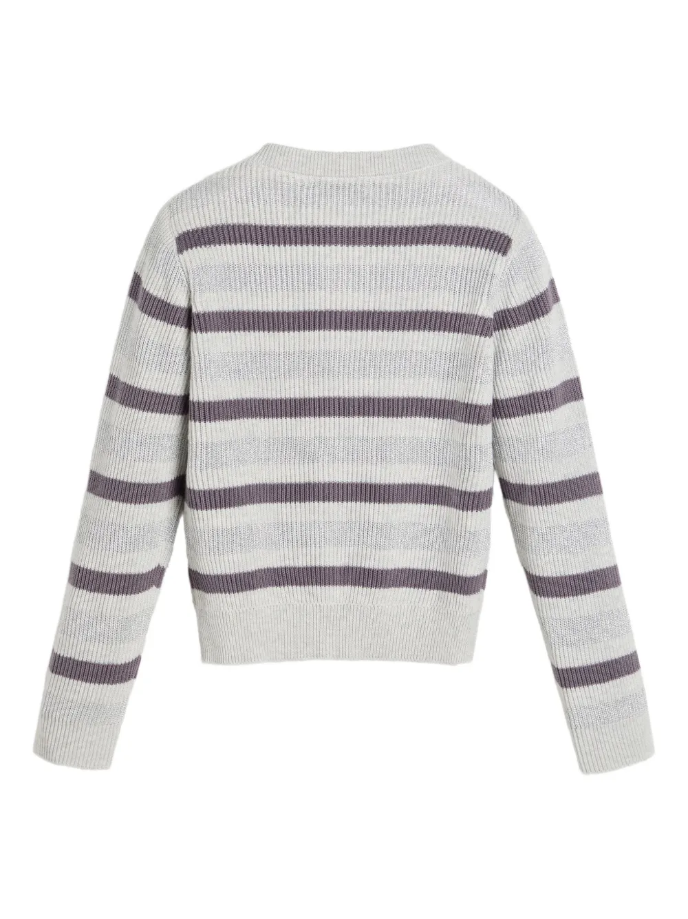 Brunello Cucinelli Kids striped cotton-blend cardigan Grijs
