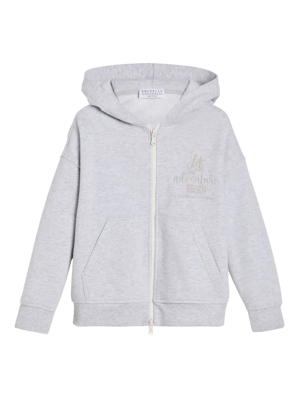 Brunello Cucinelli Kids jersey hoodie Grijs