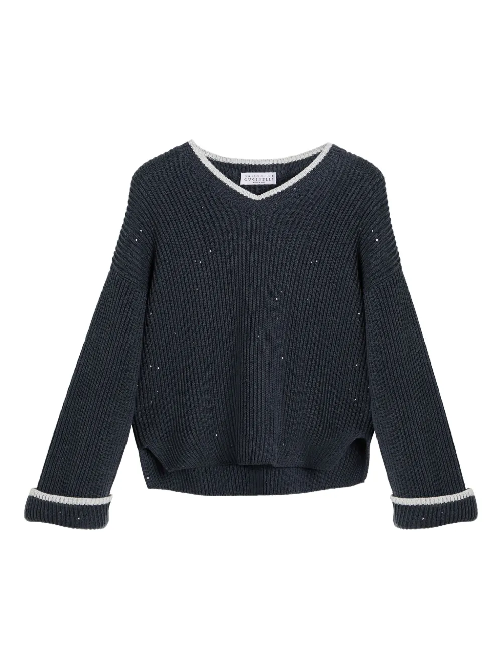 Brunello Cucinelli Kids sequin-embellished jumper Blauw
