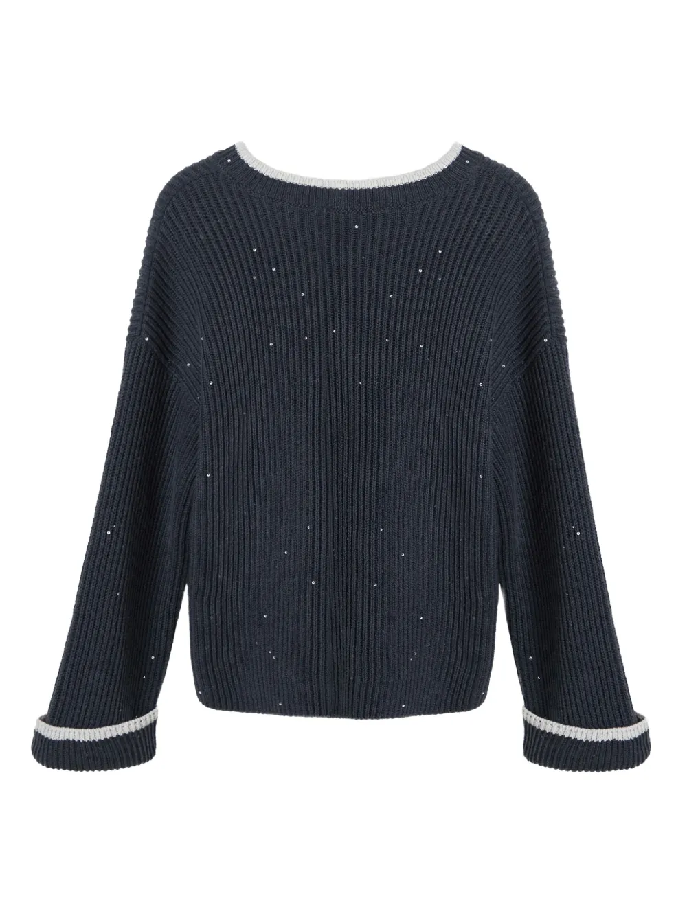 Brunello Cucinelli Kids sequin-embellished jumper Blauw
