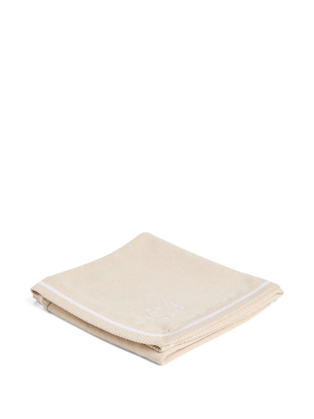 Brunello Cucinelli Kids Baby Bernie deken met borduurwerk (80 cm x 80 cm) Beige