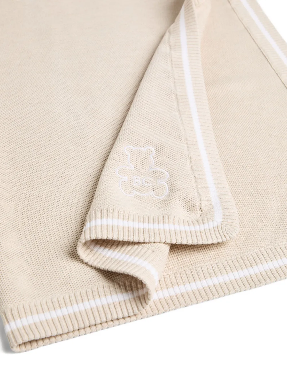 Brunello Cucinelli Kids Baby Bernie deken met borduurwerk (80 cm x 80 cm) Beige