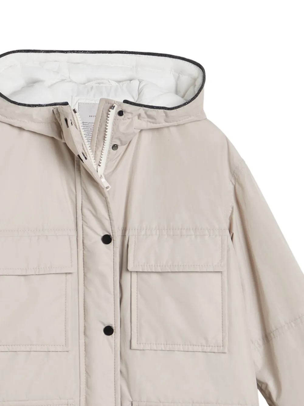 Brunello Cucinelli Kids Taffeta parka Beige