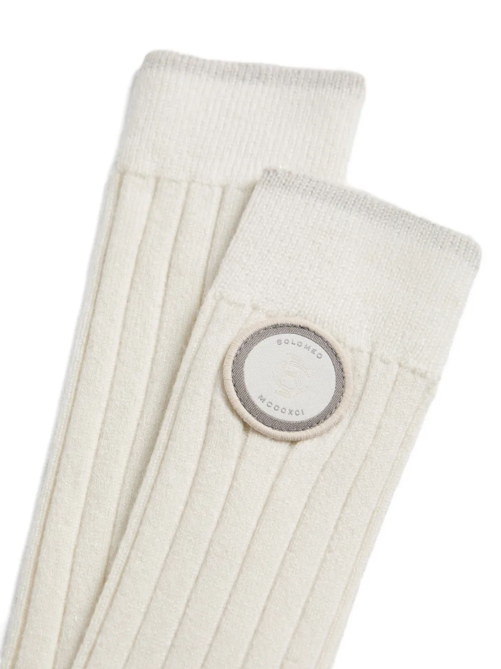 Brunello Cucinelli Logo-appliqué Socks In White