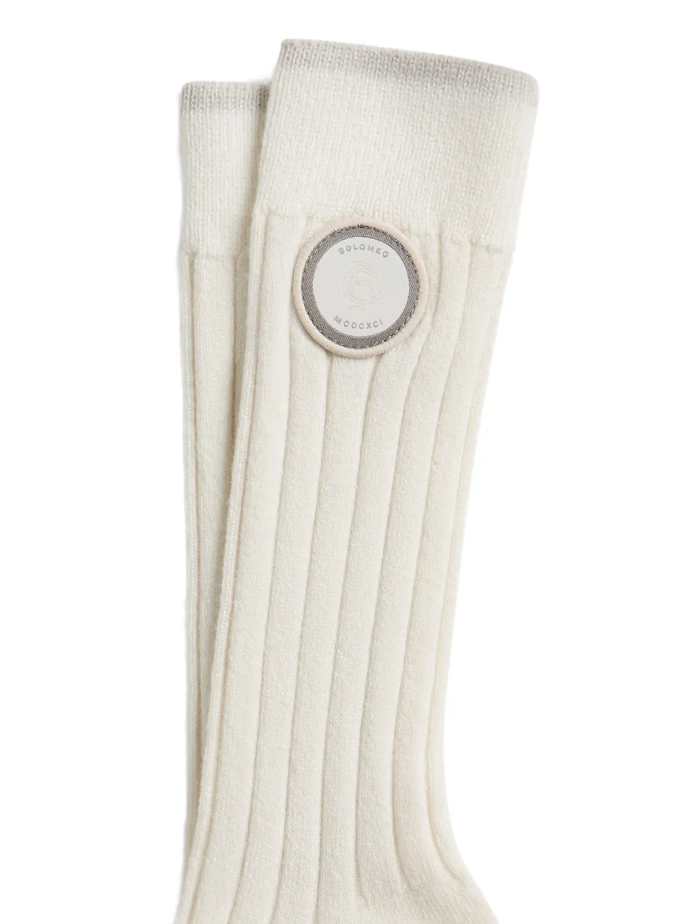Brunello Cucinelli Logo-appliqué Socks In White