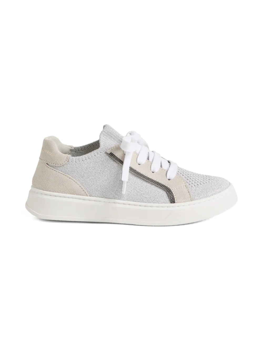 Brunello Cucinelli Kids suede-panelled sneakers LIGHT GREY