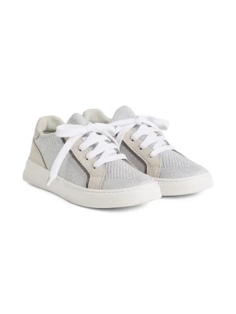 Brunello Cucinelli Kids suede-panelled sneakers