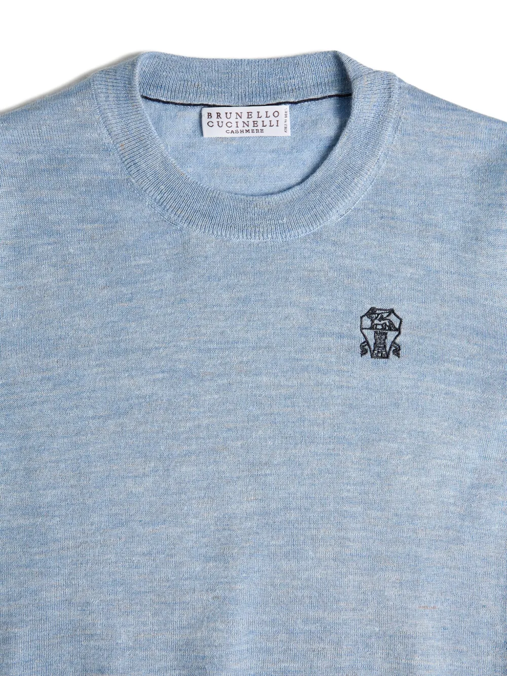 Brunello Cucinelli Kids Trui met geborduurd logo Blauw