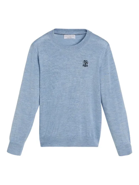 Brunello Cucinelli Kids embroidered logo sweater