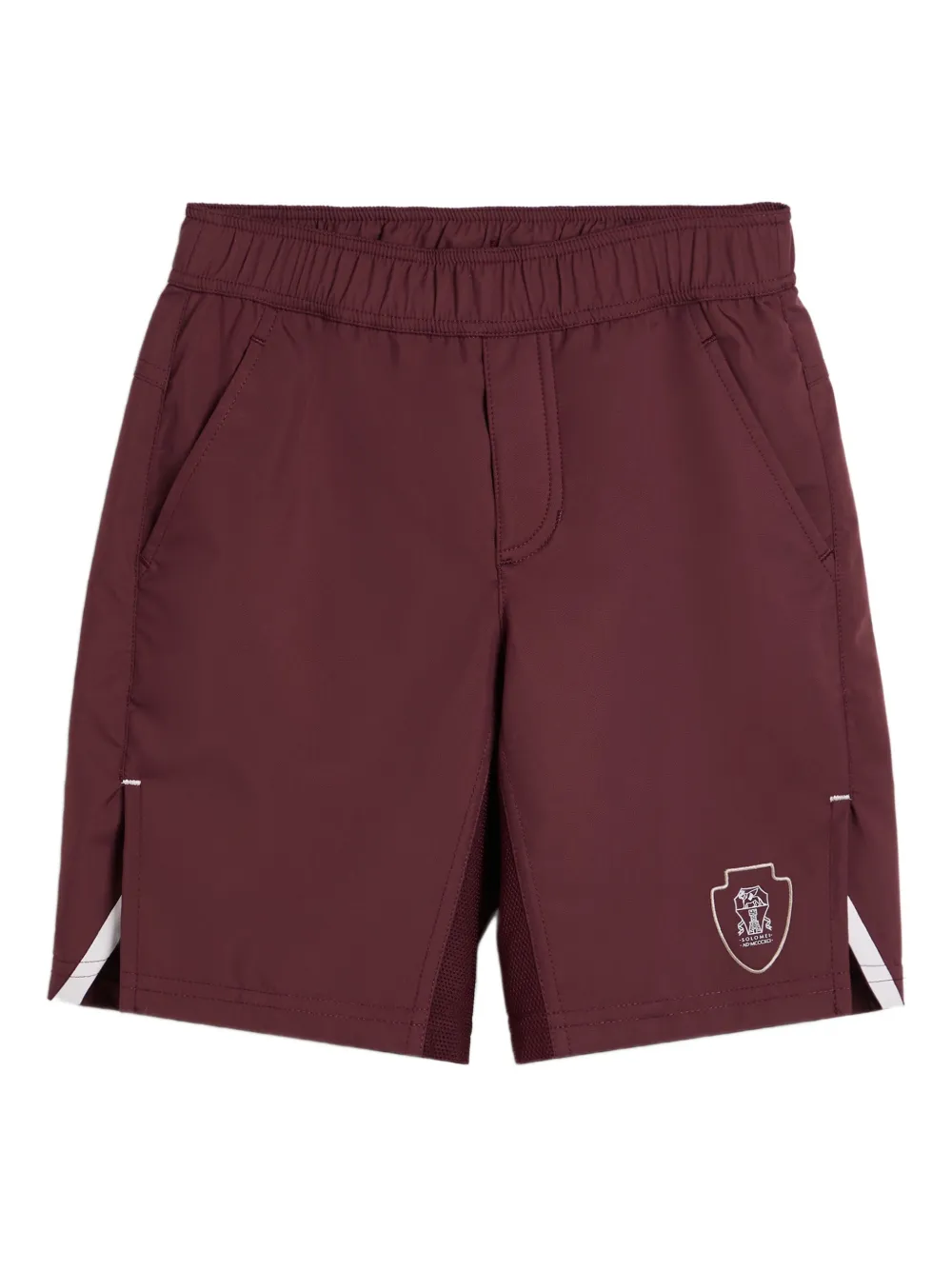 Brunello Cucinelli Kids logo-embroidered track shorts Rood