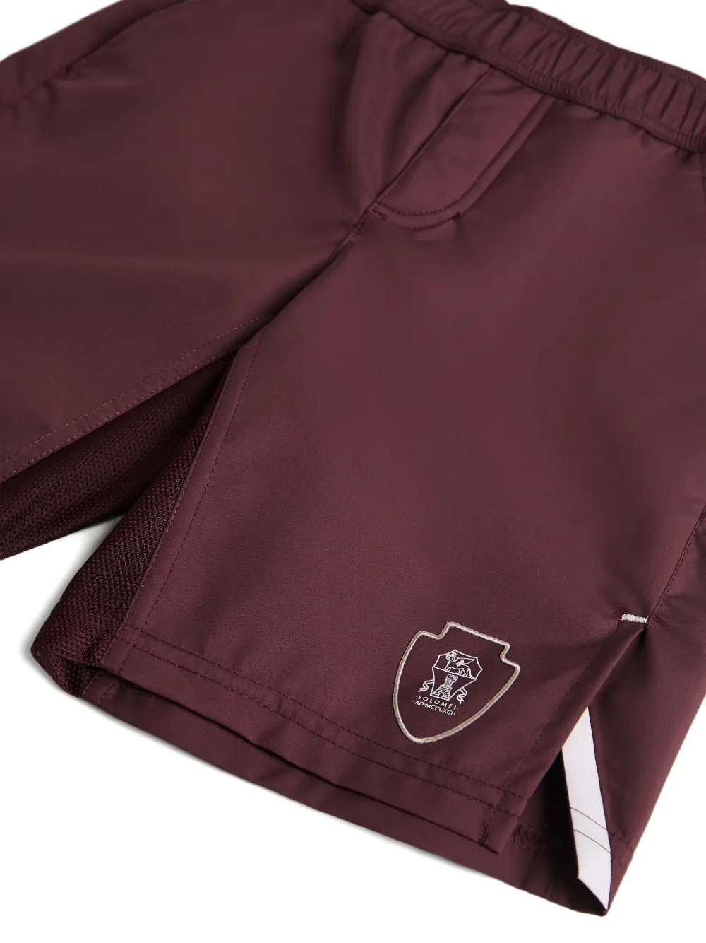 Brunello Cucinelli Kids logo-embroidered track shorts Rood