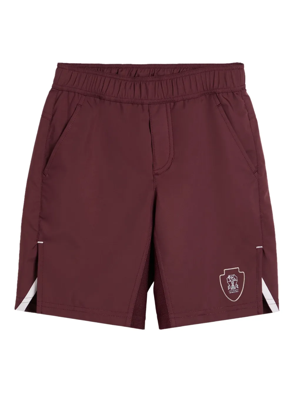 Brunello Cucinelli Kids logo-embroidered track shorts Rood