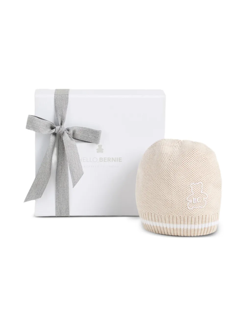 Brunello Cucinelli Kids Bernie Baby knit beanie Beige