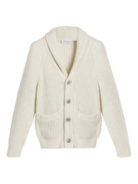 Brunello Cucinelli Kids cardigan en maille côtelée