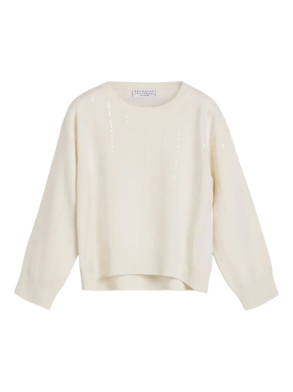 Brunello Cucinelli Kids virgin wool sweatshirt | White | Image 1