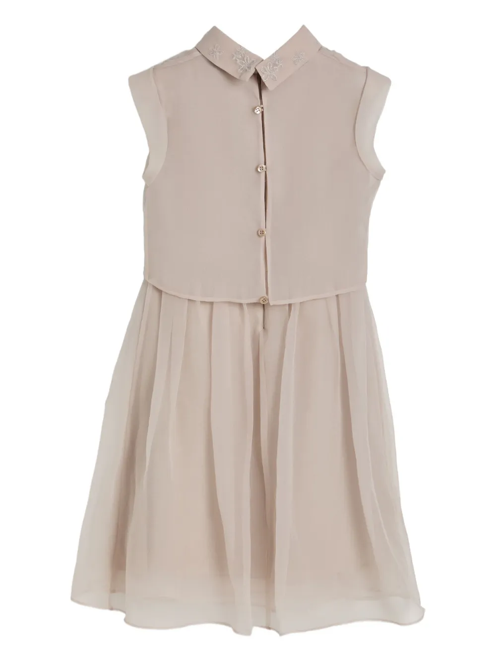 Brunello Cucinelli Kids Jurkset met geborduurde bloemen Beige