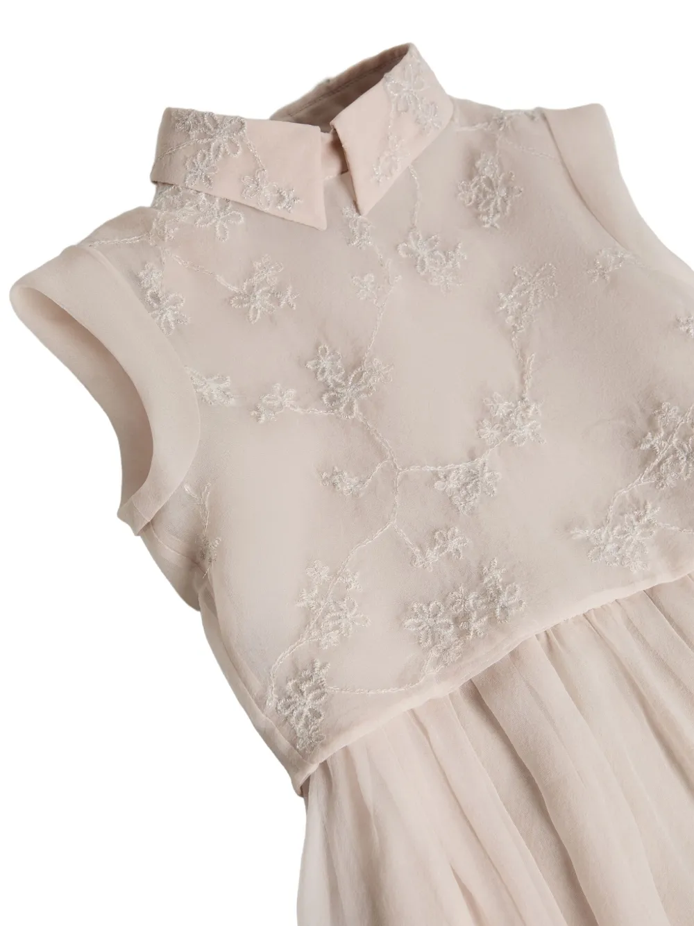 Brunello Cucinelli Kids Jurkset met geborduurde bloemen Beige