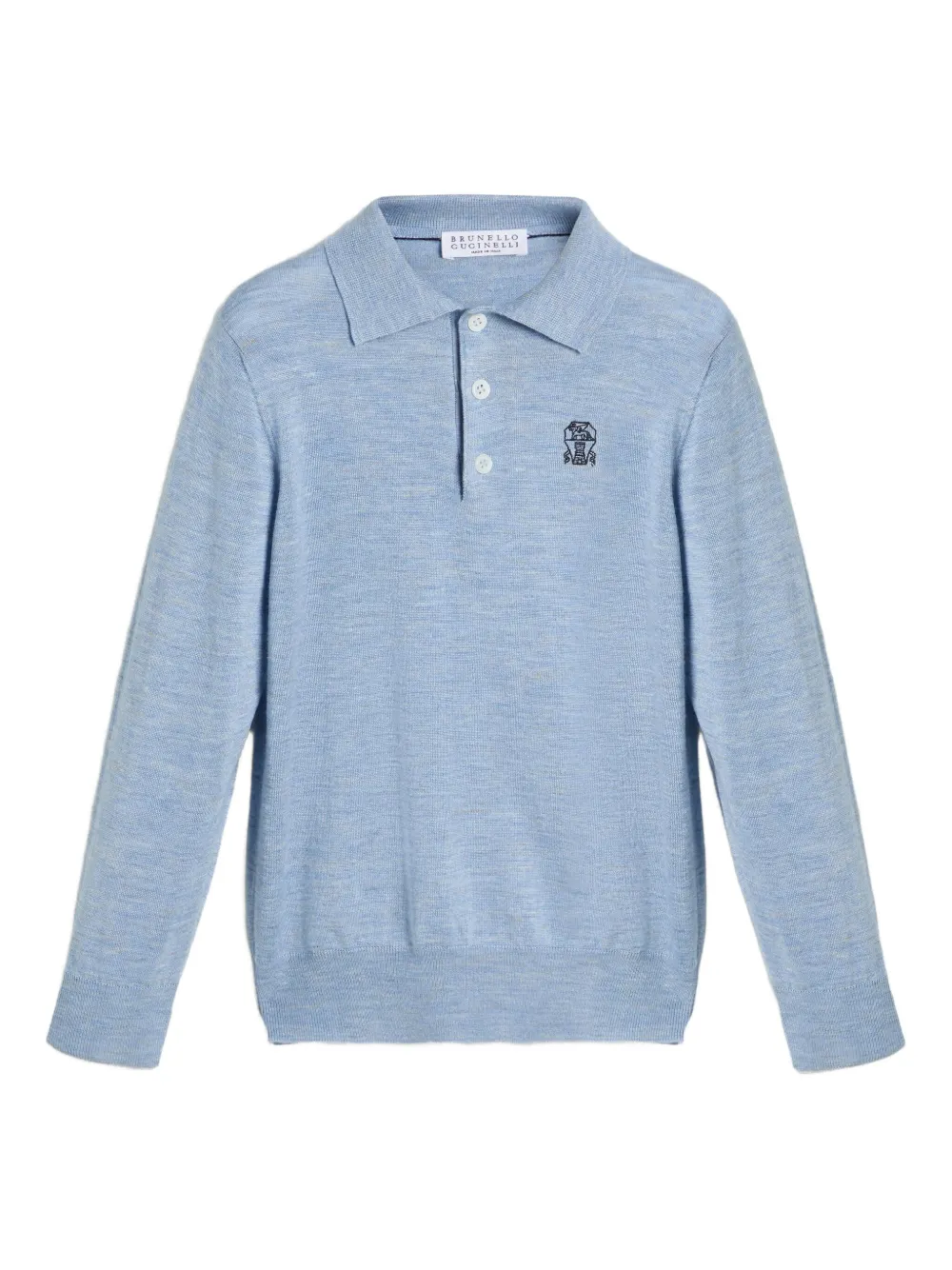 Brunello Cucinelli Kids logo-embroidered polo shirt | Blue | Image 1