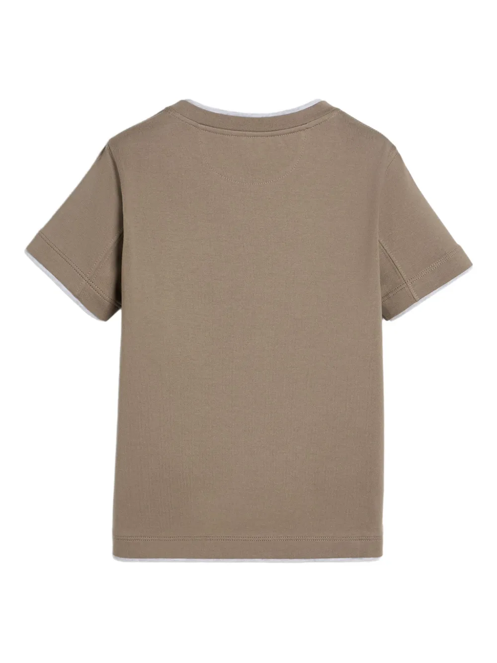Brunello Cucinelli Kids T-shirt met ronde hals Bruin