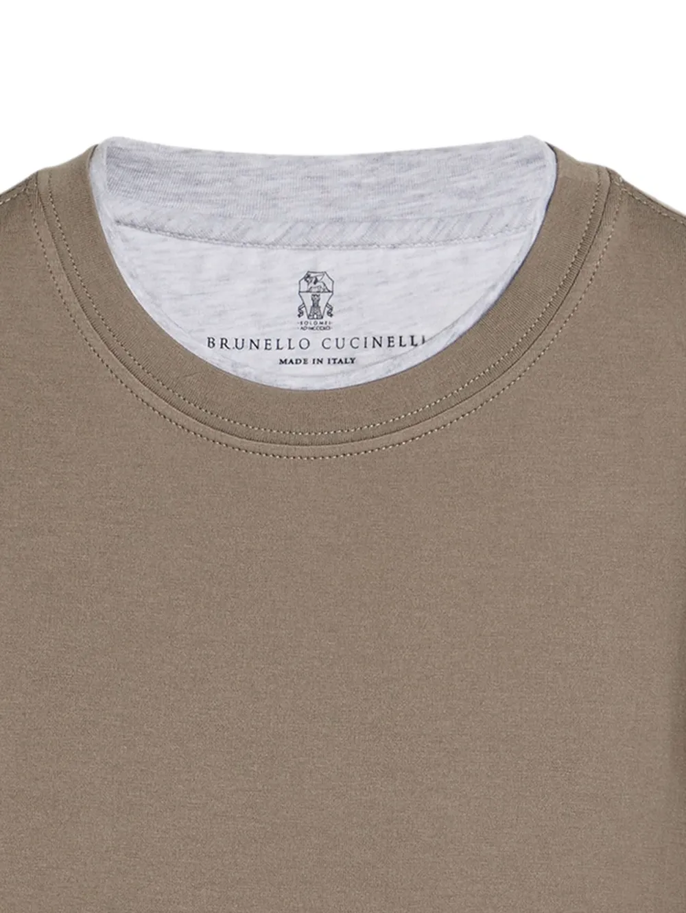 Brunello Cucinelli Kids T-shirt met ronde hals Bruin