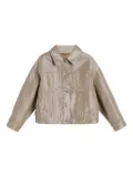 Brunello Cucinelli Kids sparkling four-pocket denim jacket - Brown