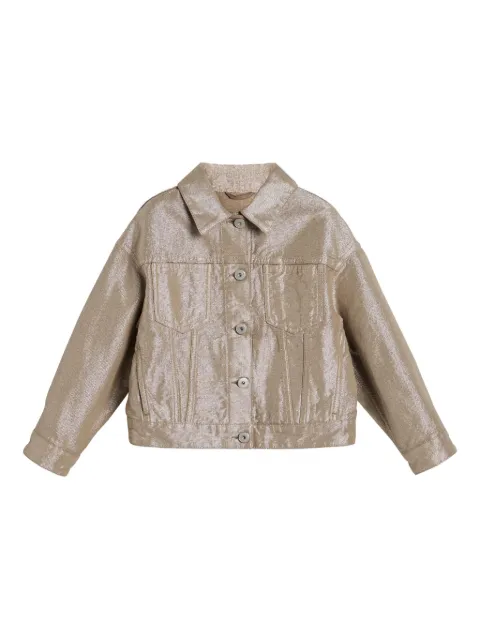 Brunello Cucinelli Kids chamarra de mezclilla con cuatro bolsillos