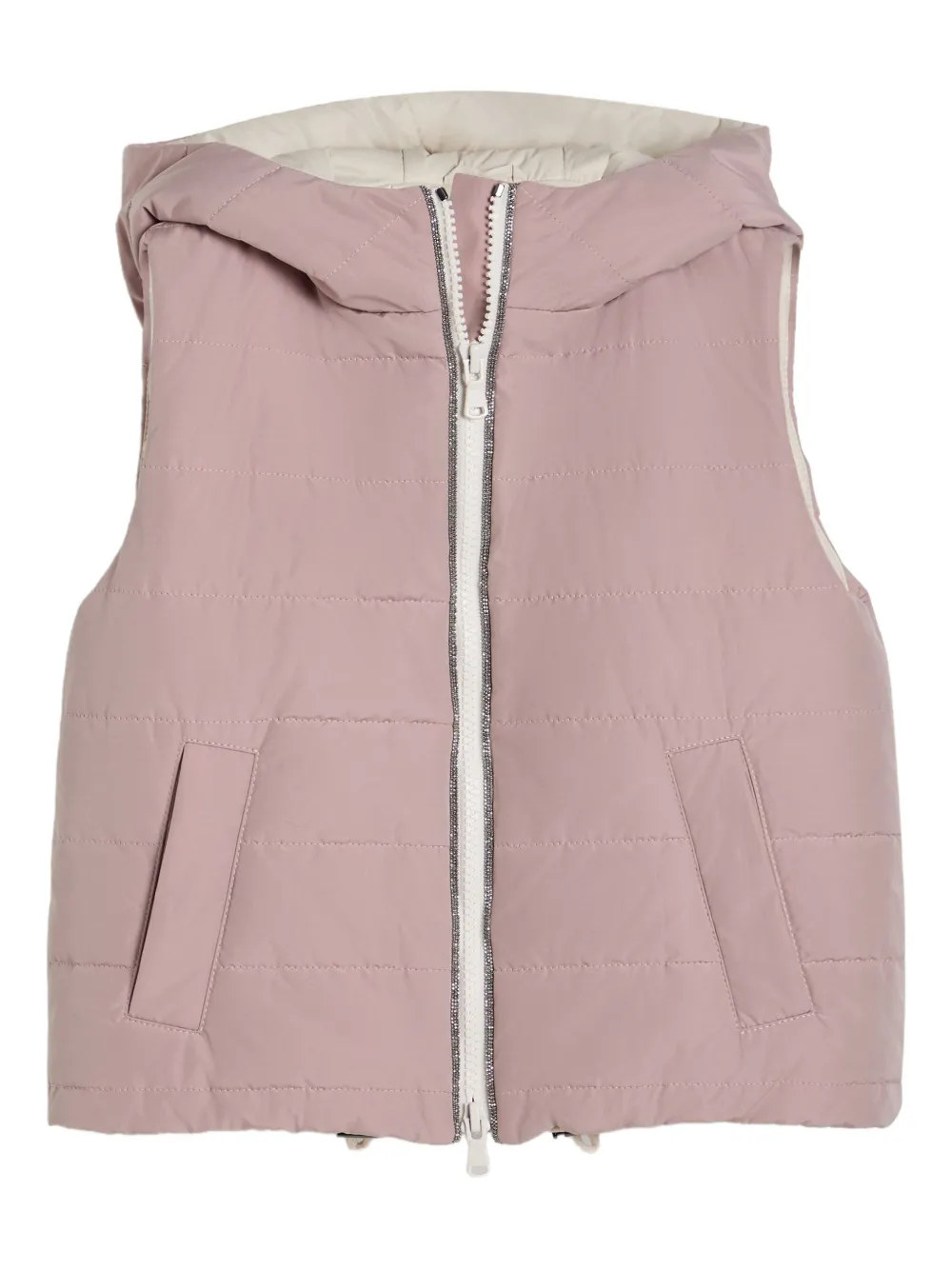 Brunello Cucinelli Kids padded gilet Roze