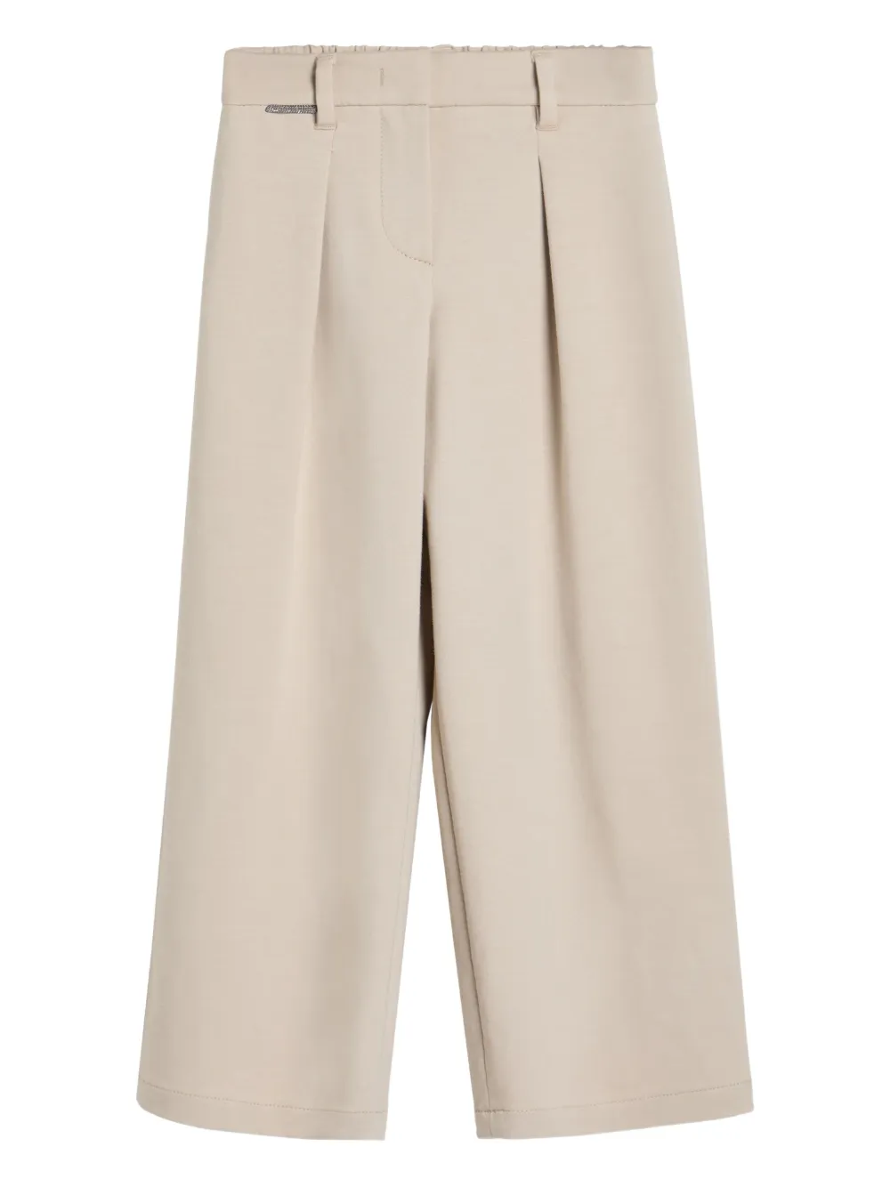 Brunello Cucinelli Kids A-line pleated trousers Beige