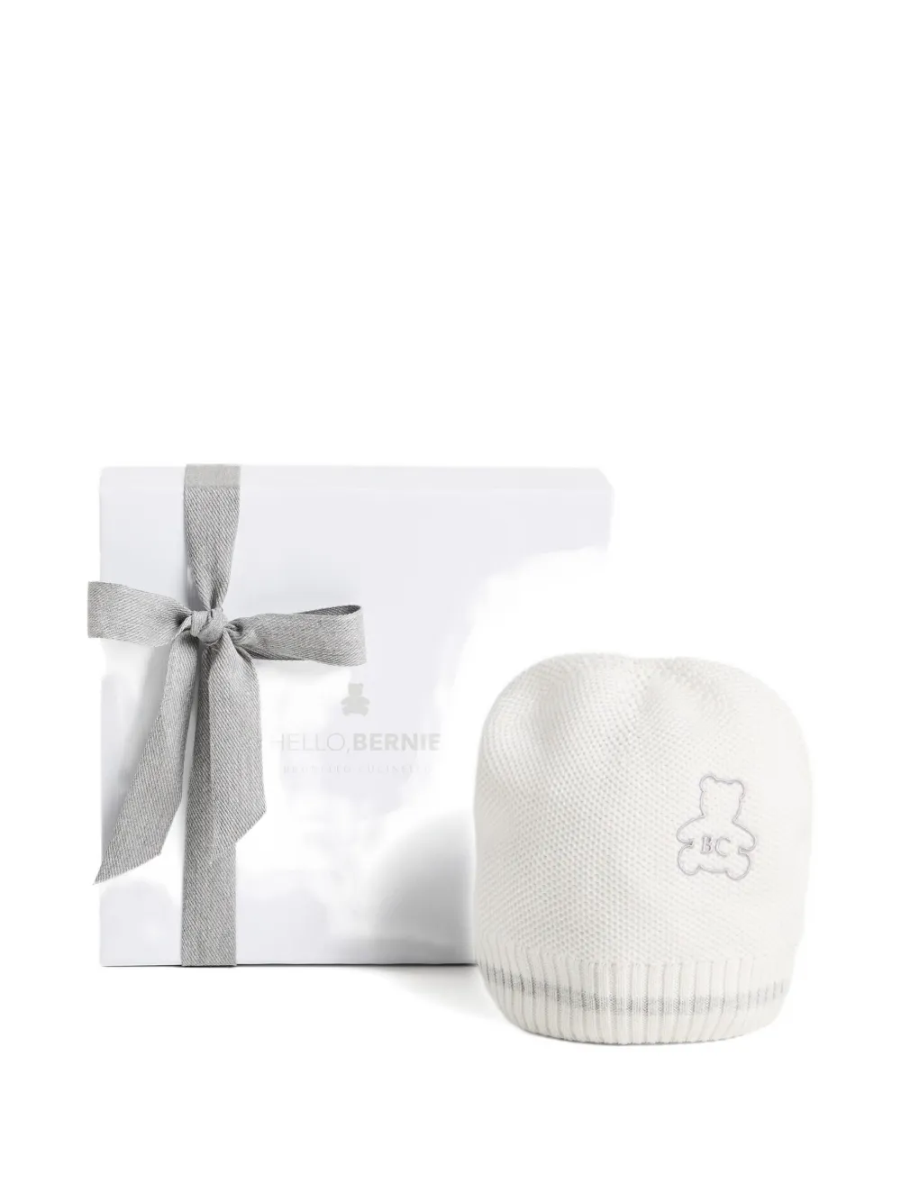 Brunello Cucinelli Kids logo-embroidered cotton beanie Wit