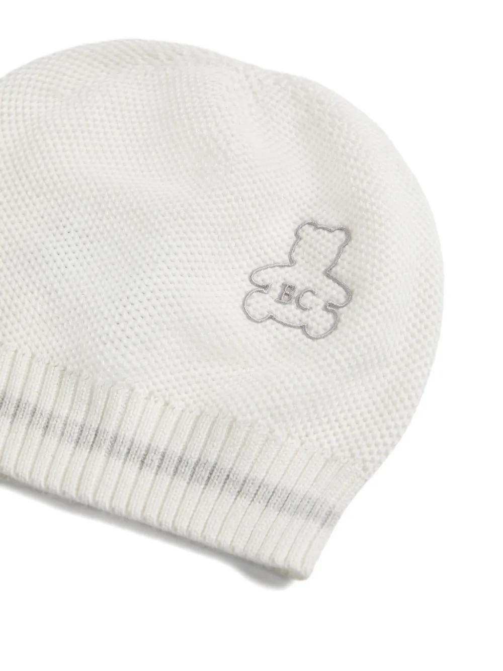 Brunello Cucinelli Kids logo-embroidered cotton beanie Wit