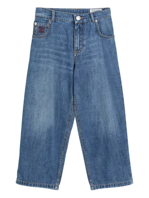 Brunello Cucinelli Kids whiskering-effect jeans 