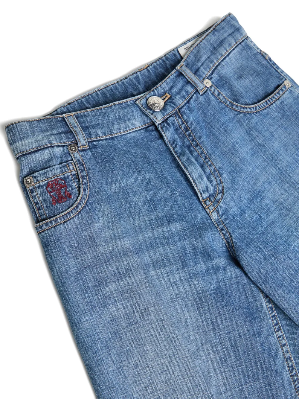 Brunello Cucinelli Logo-patch Jeans In Blue