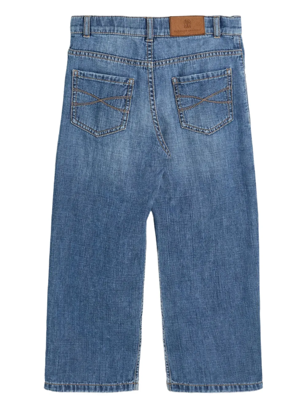 Brunello Cucinelli Kids whiskering-effect jeans | Teen Boy Clothing | Image 2