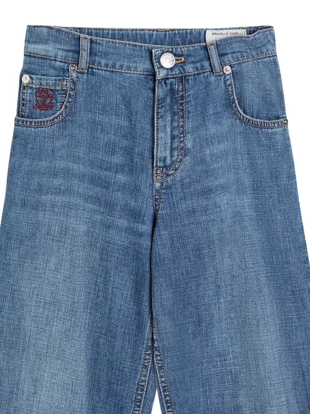 Brunello Cucinelli Logo-patch Jeans In Blue