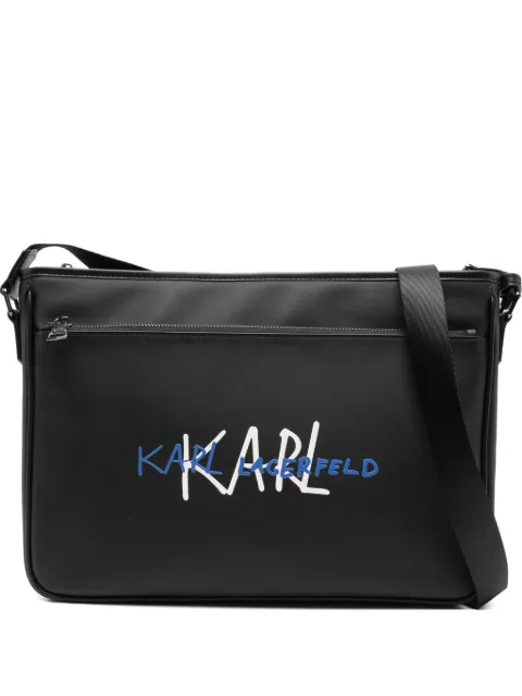 Karl Lagerfeld logo-print laptop bag