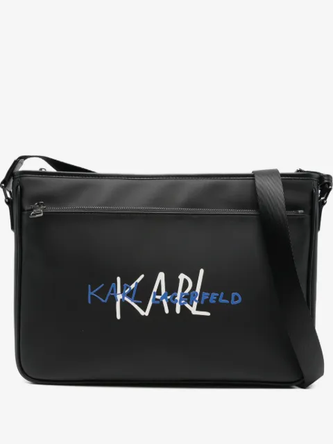 Karl Lagerfeld logo-print laptop bag