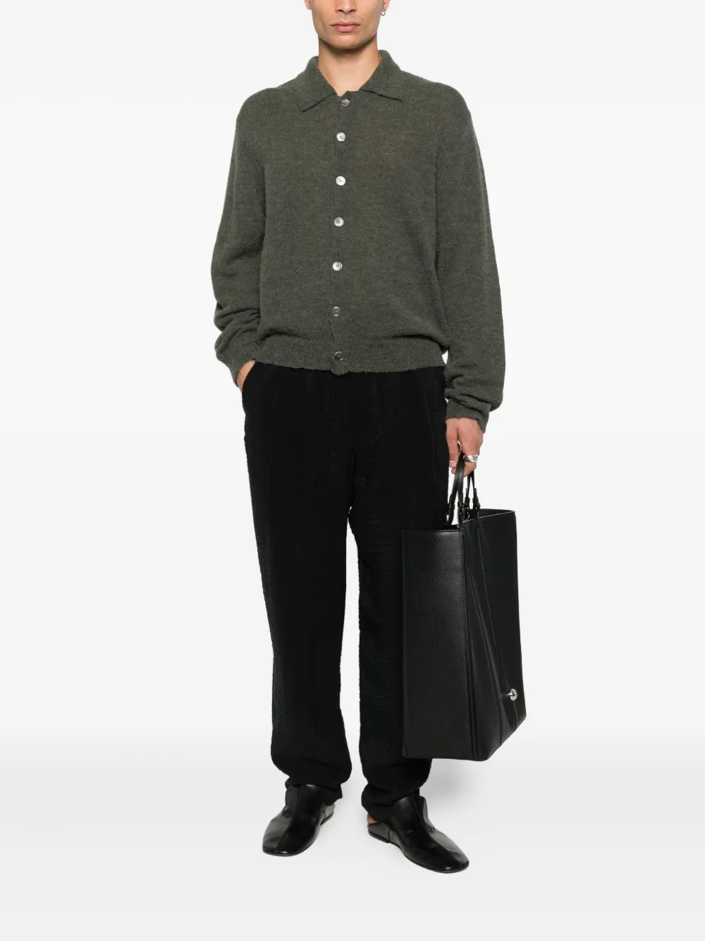Giorgio Armani elastic-waistband trousers Zwart